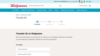 Guest Transfer Prescriptions | Pharmacy | Walgreens