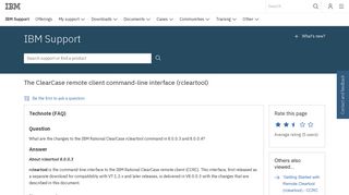 IBM The ClearCase remote client command-line interface (rcleartool ...