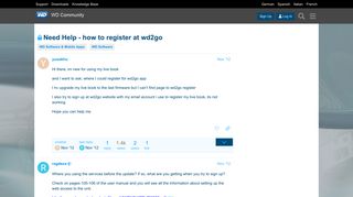Need Help - how to register at wd2go - WD Software - WD Community