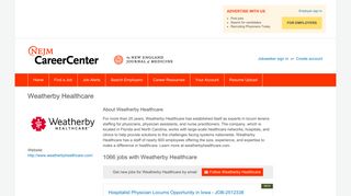 Jobs with Weatherby Healthcare - NEJM CareerCenter