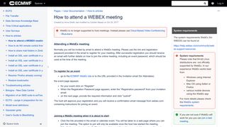 How to attend a WEBEX meeting - Confluence Mobile - ECMWF ...