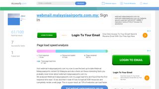 Access webmail.malaysiaairports.com.my. Sign In