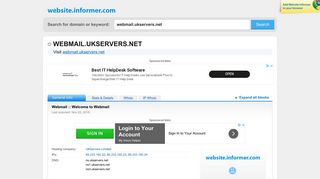 webmail.ukservers.net at WI. Webmail :: Welcome to Webmail
