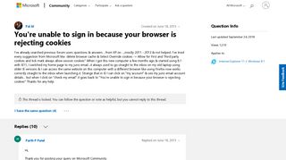 You're unable to sign in because your browser is rejecting cookies ...