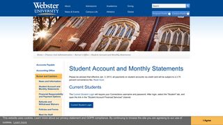 Student Account and Monthly Statements | Webster University