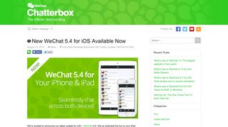 New WeChat 5.4 for iOS Available Now | WeChat Blog: Chatterbox