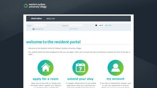 University Western Sydney Village - welcome to the resident portal