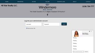 Login Page - Windermere All Star Realty