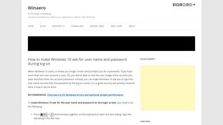How to make Windows 10 ask for user name and password during ...