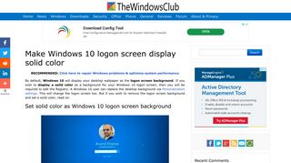 Make Windows 10 logon screen display solid color
