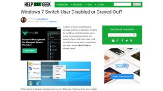Windows 7 Switch User Disabled or Greyed Out? - Help Desk Geek