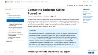 Connect to Exchange Online PowerShell | Microsoft Docs
