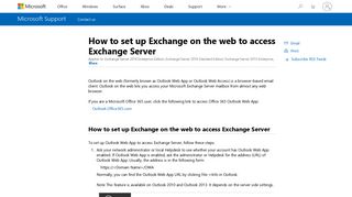 How to set up Exchange on the web to access Exchange Server