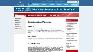 Assessment and Taxation Department - City of Winnipeg