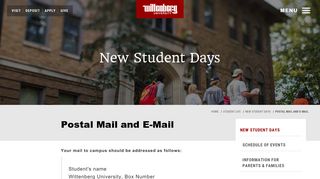 Postal Mail and E-Mail | Wittenberg University