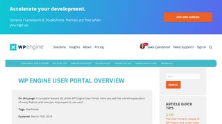WP Engine User Portal Overview | WP Engine®