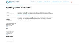 Updating Vendor Information - World Bank Group
