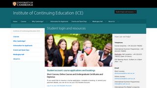 Student login and resources | Institute of Continuing Education (ICE)