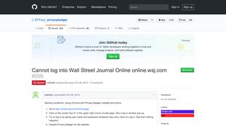 Cannot log into Wall Street Journal Online online.wsj.com · Issue #299 ...