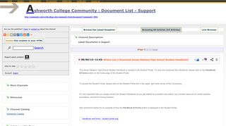 Ashworth College Community : Document List - Support
