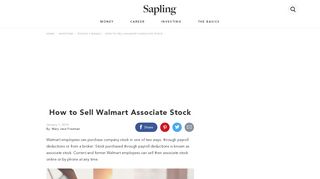 How to Sell Walmart Associate Stock | Sapling.com