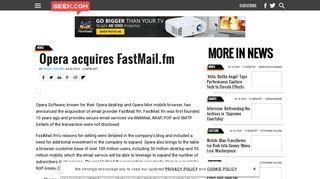 Opera acquires FastMail.fm - Geek.com