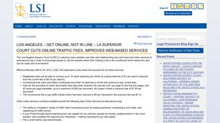 LOS ANGELES - GET ONLINE, NOT IN LINE - LA SUPERIOR COURT ...