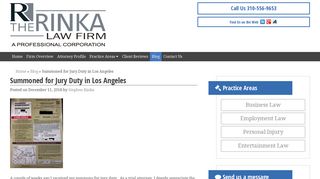 Summoned for Jury Duty in Los Angeles - The Rinka Law Firm, PC