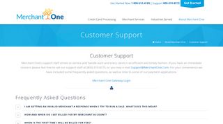 Customer Support - Merchant One