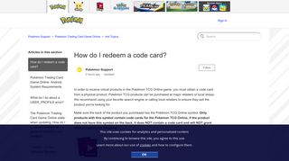 How do I redeem a code card? – Pokémon Support