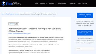 ResumeRabbit.com - Resume Posting to 75+ Job Sites Affiliate ...