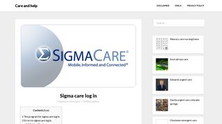 Sigma care log in - Care and help