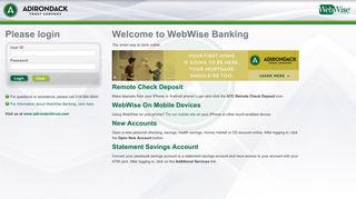 WebWi$e Banking | The Adirondack Trust Company