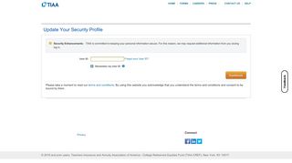 Update Your Security Profile - TIAA Secure Account Access