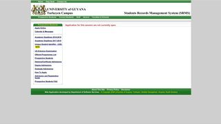 Online Application - University of Guyana - Prospective Student Login