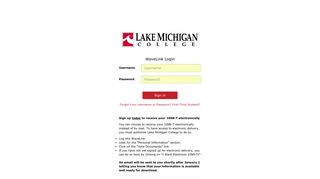 Lake Michigan College Login - powered by SunGard Higher Education