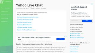Yahoo Live Chat | Customer Service - GetHuman