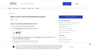 Sign in to your Yahoo Small Business account