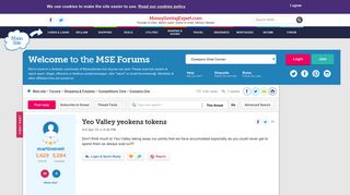Yeo Valley yeokens tokens - MoneySavingExpert.com Forums