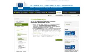 EU Login Registration | International Cooperation and Development
