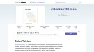 Webmail.zamtel.co.zm website. Outlook Web App.