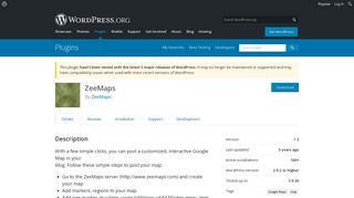 ZeeMaps | WordPress.org