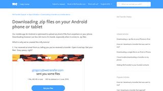 Downloading .zip files on your Android phone or tablet – WeTransfer ...
