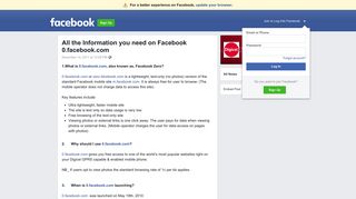 All the Information you need on Facebook 0.facebook.com | Facebook