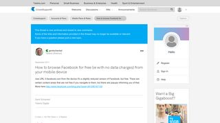 How to browse Facebook for free (ie with no data c... - Telstra ...