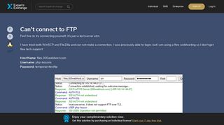 Can't connect to FTP - Experts Exchange