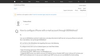 How to configure iPhone with e-mail accou… - Apple Community ...