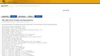 KB_SQL Error Codes and Descriptions - Support Home Page
