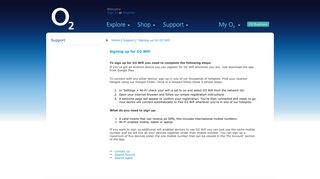 Signing up for O2 Wifi | Support | O2