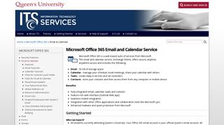 Microsoft Office 365 Email and Calendar Service - Queen's University